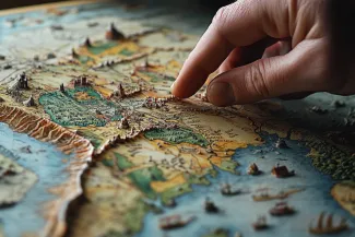 map hand