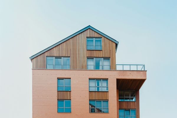 Low angle brown house